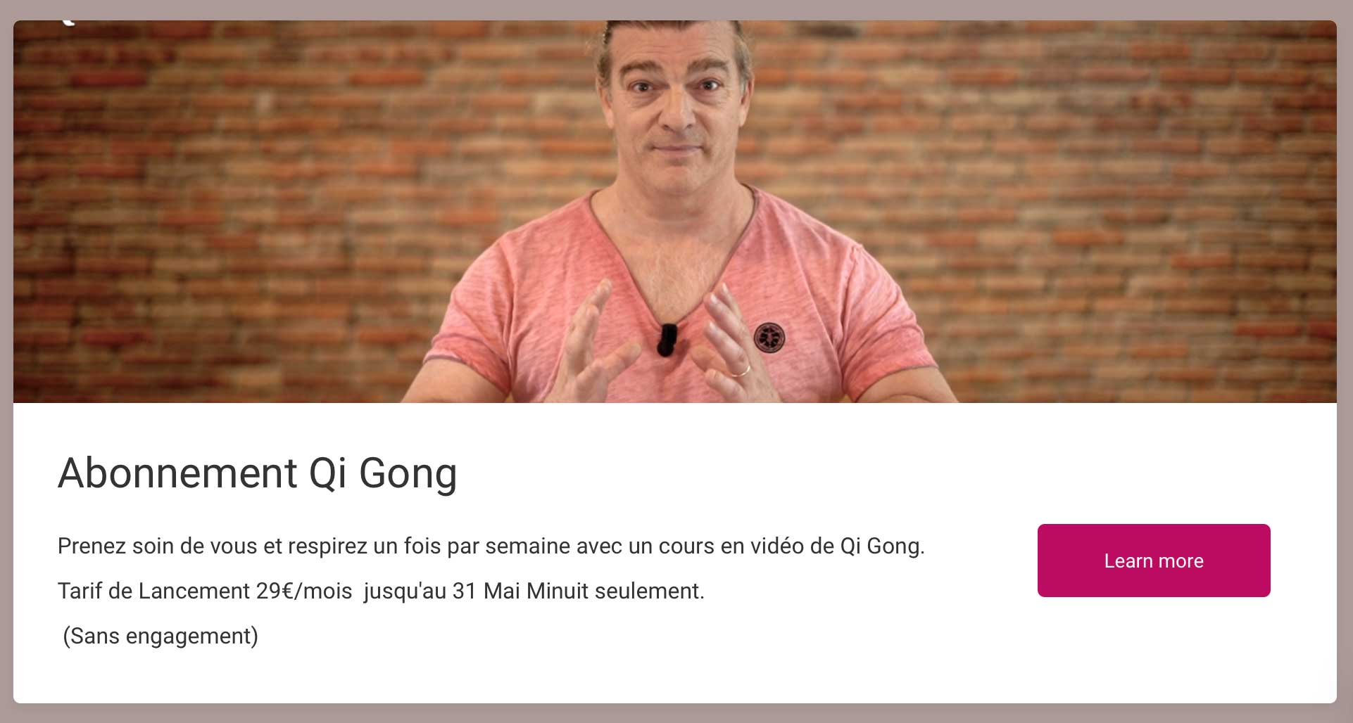 abonnement Qi Gong video